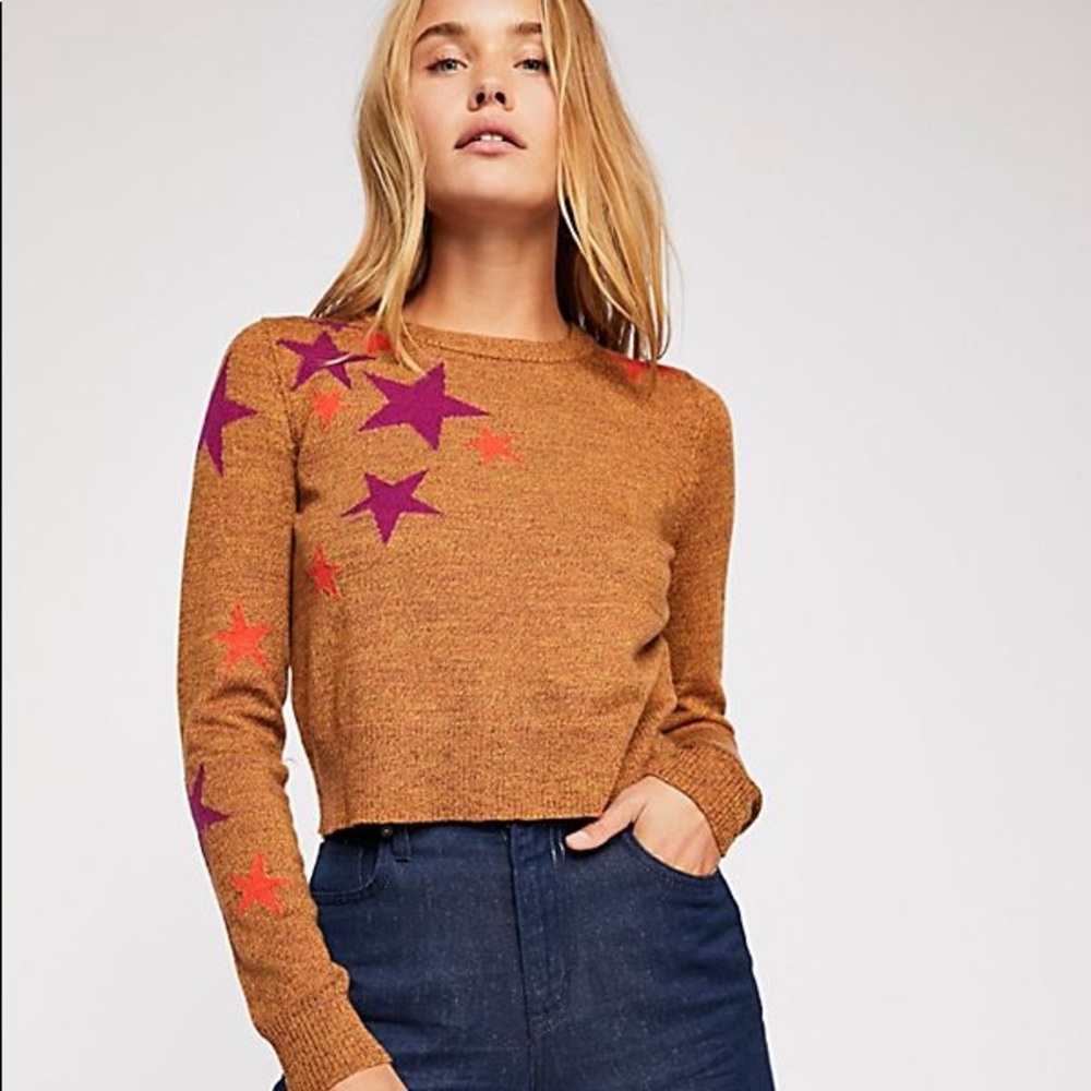 NWT FP Fearless Crew Sweater in Retro Stars